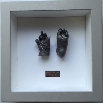 Hand and foot in antique Aluminium