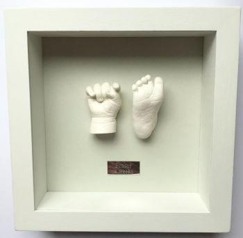 3D plaster hand and foot framed