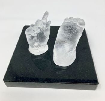 Crystal glass hands and feet 