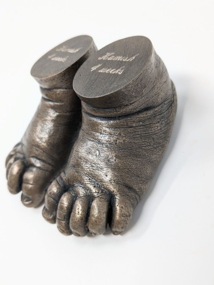 Bronze resin pair of baby feet