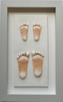 Sibling feet impression framed