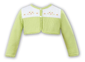 CLEARANCE PRICE Girls Sarah Louise Lime and White Cardigan NOW ONLY £8