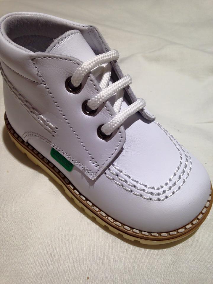 Boys Andanines White Leather Lace Boots
