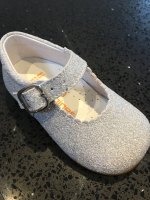 Girls Andanines Silver Sparkle Mary Jane Shoes