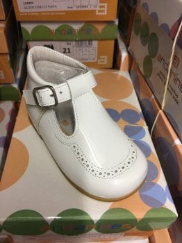 Boys Andanines White Patent Shoes 162814
