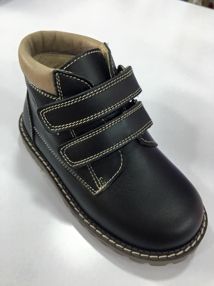 boys black leather boots
