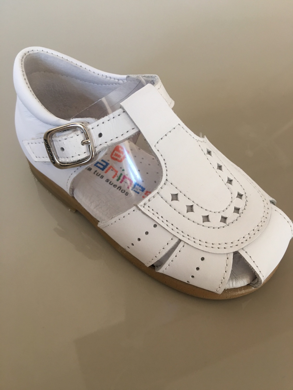 boys white leather sandals