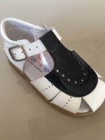 CLEARANCE PRICE NOW ONLY £25 Boys Andanines Sandals White Patent with Navy