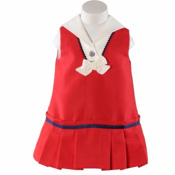 Girls Miranda Red, White and Navy Dress 192