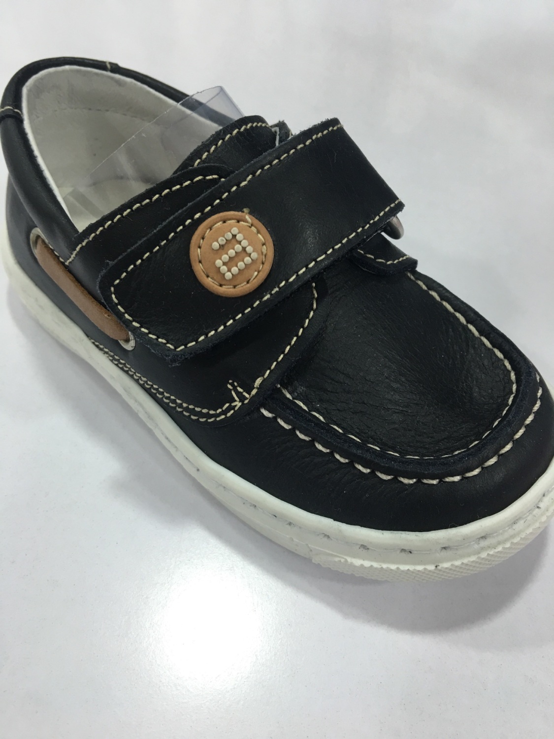 Boys Andanines Navy Leather Shoes