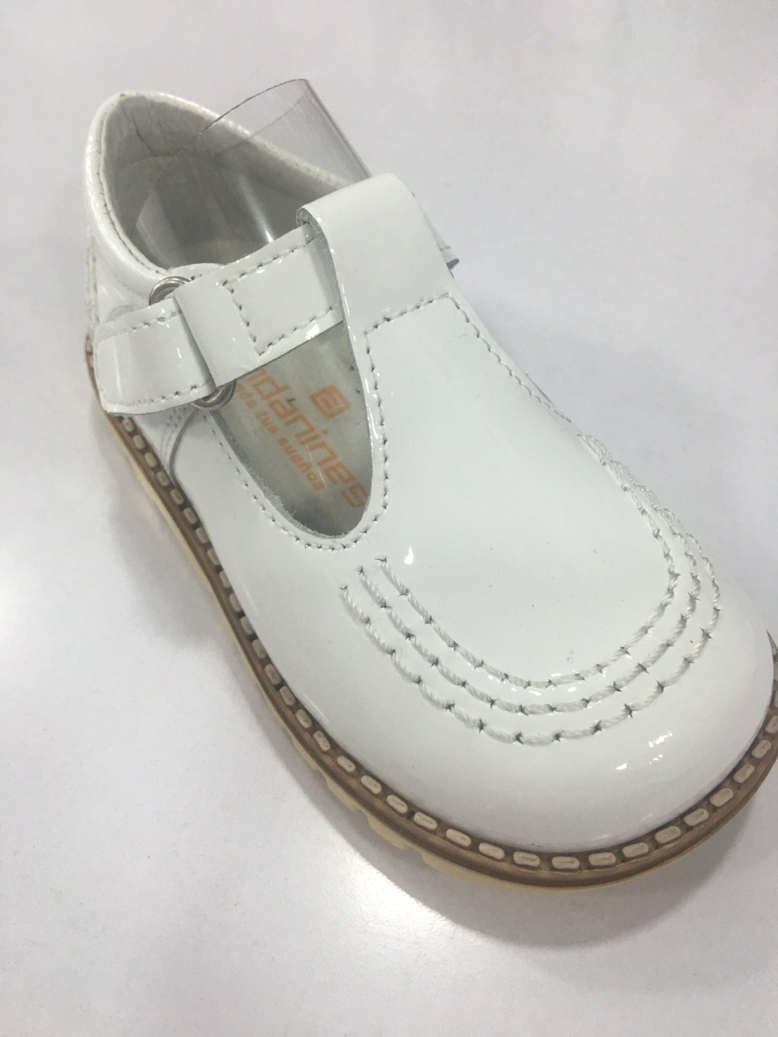 Boys Andanines White Patent Shoes