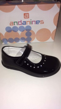 Girls Andanines Black Patent Shoes 172866