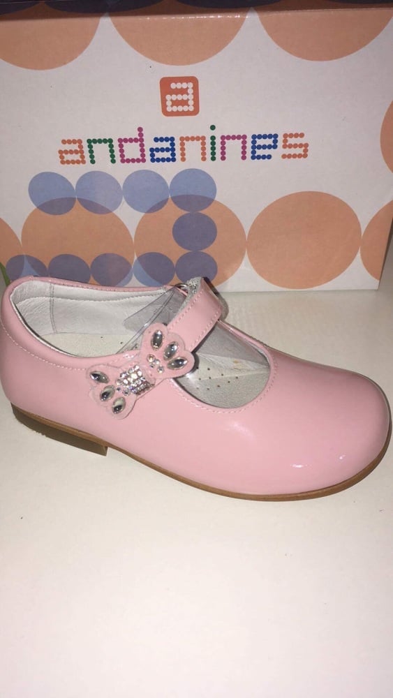 Girls Andanines Pink Patent Shoes