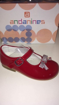 Girls Andanines Red Patent Shoes.