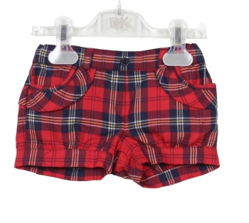     Girls Dr Kid Red Tartan Shorts DK316