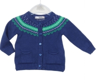     Girls Dr Kid Green and Blue Cardigan DK300