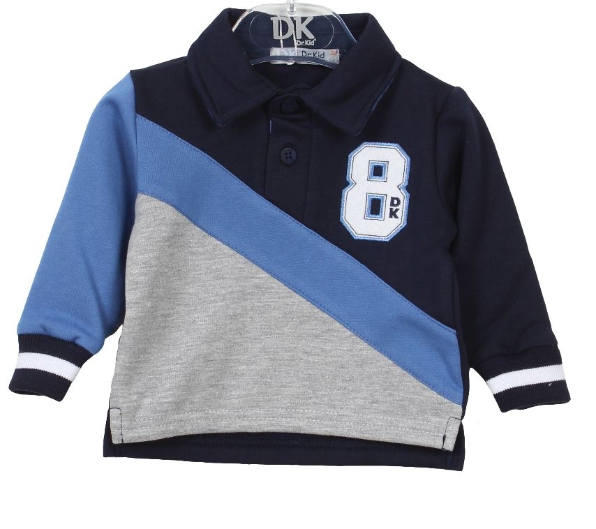     Boys Dr Kid Grey, Blue and Navy Sweater DK522
