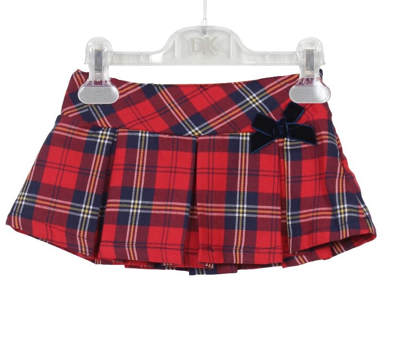     Girls Dr Kid Red Tartan Pleated Skirt DK317
