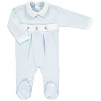 Peter Rabbit Collection Mini la Mode Peter Rabbit Smocked Footsie SLBC82A - Blue and White