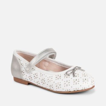        Girls Mayoral Shoes 43023 - White and Silver