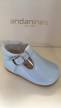 Boys Andanines Blue Patent Shoes 172817