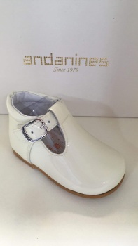 Boys Andanines Cream Patent Shoes 172817