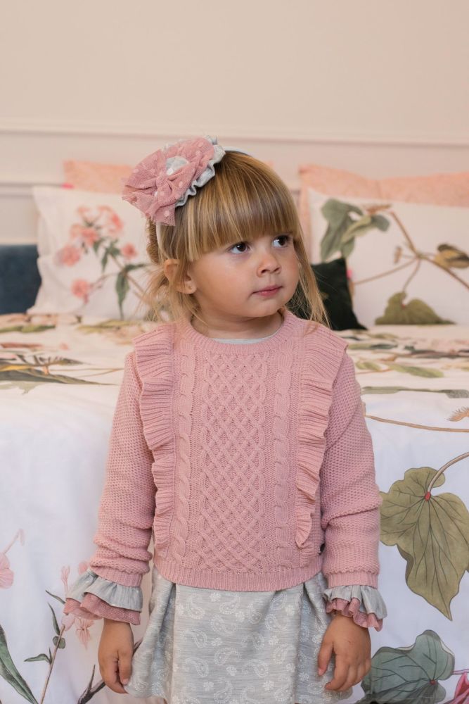 PRE ORDER AW19/20 Girls Dolce Petit Salmon and Grey Shorts Set 2216 with Ma