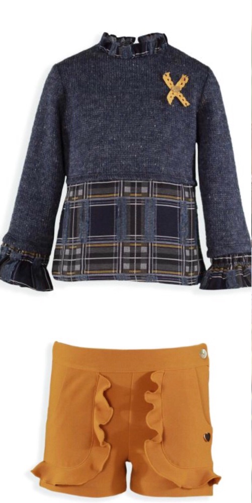PRE ORDER AW19/20 Girls Miranda Navy Shorts Set 348 - Available Upto 16 Yea
