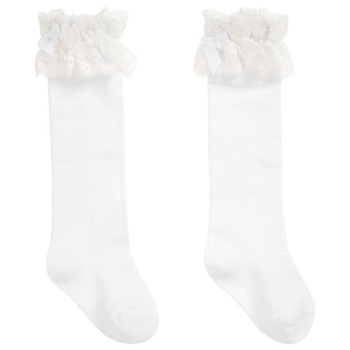 Girls Dolce Petit Socks - White