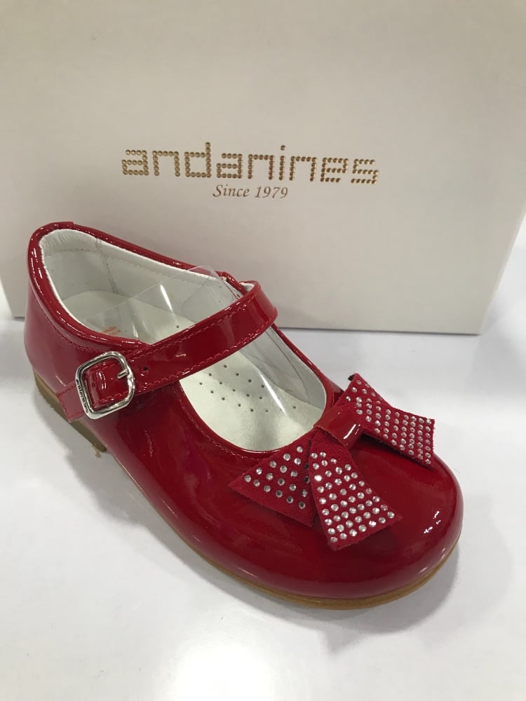 Girls Andanines Red Patent Shoes