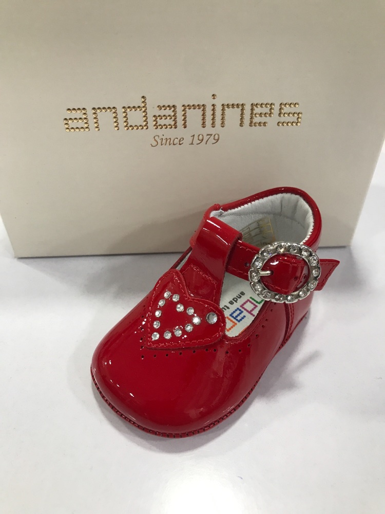  Girls Andanines Soft Sole Shoes - Red