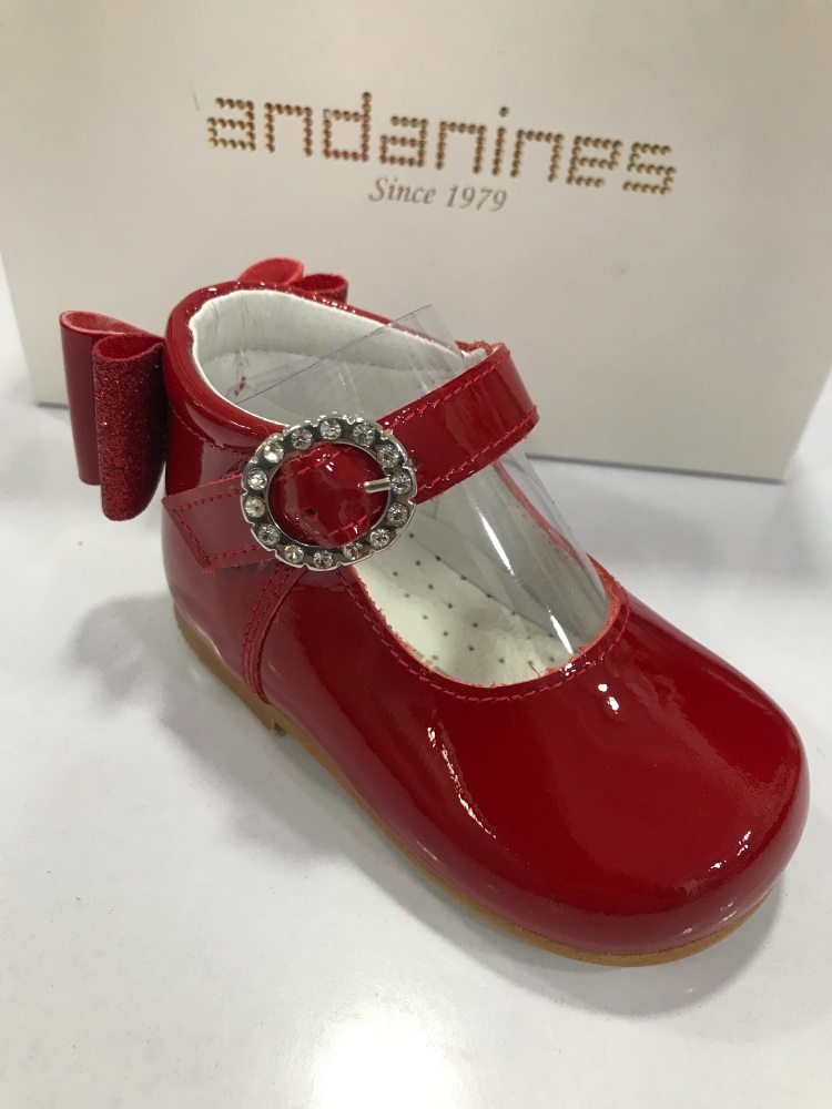Girls Andanines Red Patent Shoes