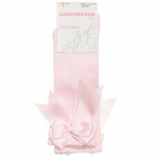 Girls Carlomagno Double Bow Socks - Pink