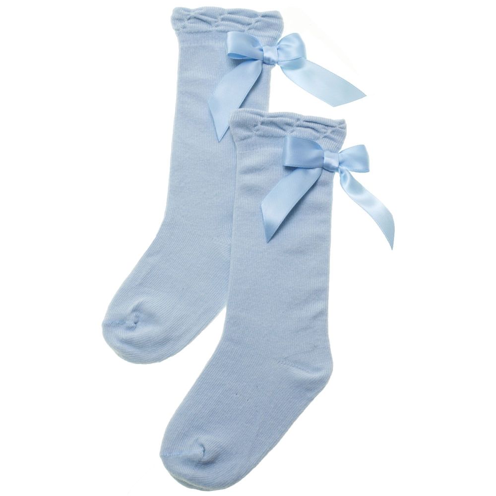 Girls Carlomagno Bow Socks - Blue