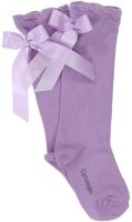 Girls Carlomagno Bow Socks - Lilac