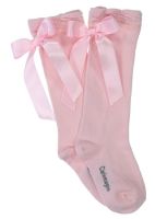Girls Carlomagno Bow Socks - Pink