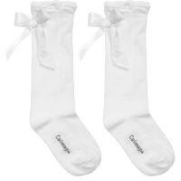 Girls Carlomagno Bow Socks - White