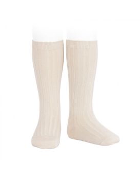 Condor Long Ribbed Socks - Cream