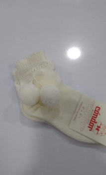 Condor Pom Pom Socks Short - Cream