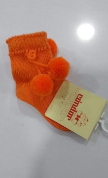 Condor Pom Pom Socks Short - Orange