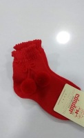 Condor Pom Pom Socks Short - Red