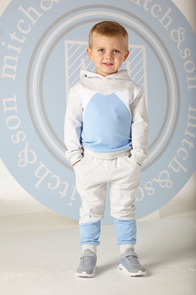 PRE ORDER SS20 Boys Mitch & Son Logan Hooded Trascksuit MS1304 Grey