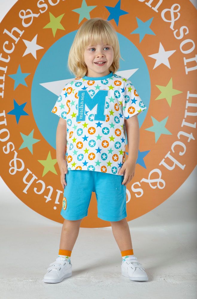 PRE ORDER SS20 Boys Mitch & Son Super Stars Ryaan T Shirt and Shorts Set MS