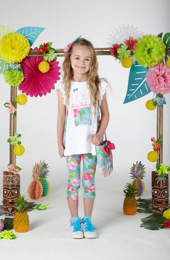 PRE ORDER SS20 Girls A*Dee Hawaiian Holiday Destiny Top and Leggings Set S2