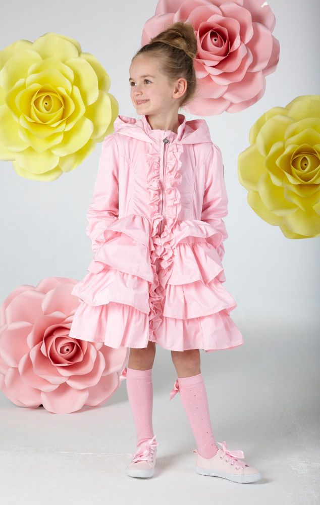 PRE ORDER SS20 Girls A*Dee Falling Roses Bali Frill Hooded Jacket S202203