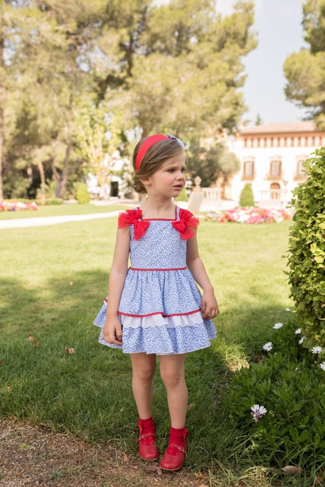 PRE ORDER SS20 Girls Dolce Petit Red, White and Blue Dress 2259