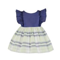        Girls Miranda Navy, White and Mint Dress 504