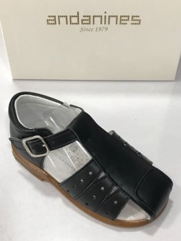 Boys Andanines Navy Leather Sandals 201858