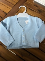 CLEARANCE PRICE Boys Cardigan B954 - Blue.  Available in 6m