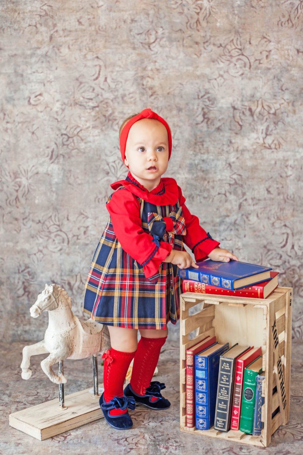 Girls Miranda Navy Tartan Dress 148